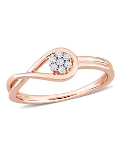 Amour Rose Plated Sterling Silver Diamond Accent Infinity Promise Ring