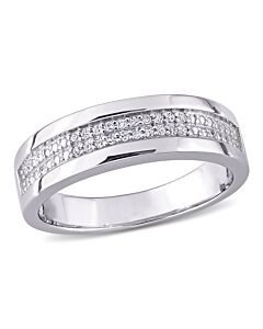 Amour Silver 1/10 CT Diamond TW Men's Ring