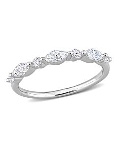 Amour Silver 1/2 CT DEW Created White Moissanite Eternity Ring