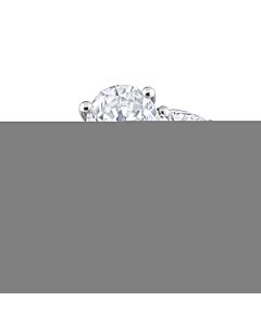 Amour Silver 1 3/4 CT DEW Created White Moissanite 3-Stone Ring
