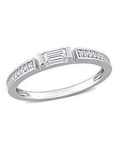 Amour Silver 3/8 CT TGW Created White Moissanite Eternity Ring