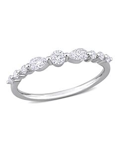 Amour Silver 5/8 CT DEW Created White Moissanite Eternity Ring