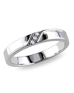 Amour Sterling Silver 0.05 CT Diamond TW Men's Ring
