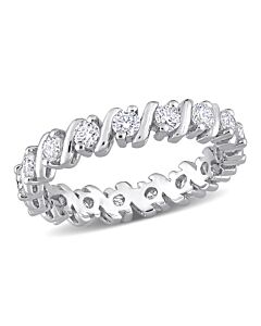Amour Sterling Silver 1.06 CT TGW Created White Moissanite Eternity Ring