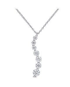 AMOUR 1 1/2 CT DEW Created Moissanite Journey Pendant with Chain In Sterling Silver