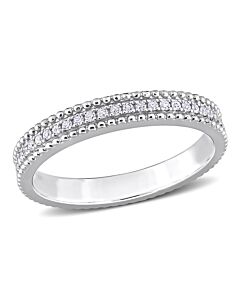 Amour Sterling Silver 1/10 CT TW Diamond Eternity Ring