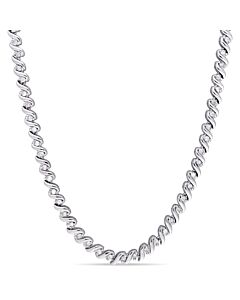 Amour Sterling Silver 1 CT TDW Diamond Necklace