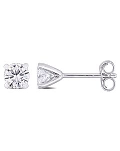 AMOUR 1 CT DEW Created Moissanite Solitaire Earrings In Sterling Silver