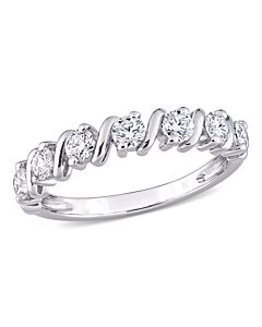 Amour Sterling Silver 3/4 CT TGW Created White Moissanite Fashion Ring