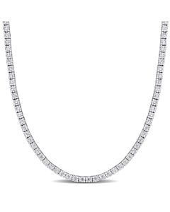 AMOUR 12 1/2 CT DEW Created Moissanite Tennis Necklace In Sterling Silver