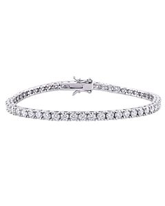 Amour Sterling Silver 5 5/8 CT TGW Created White Moissanite Tennis Bracelet