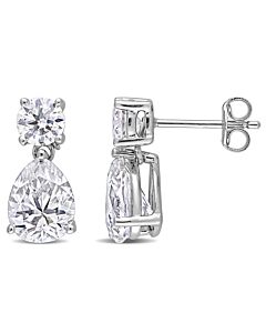 AMOUR 5 CT DEW Created Moissanite Two-stone Earrings In Sterling Silver