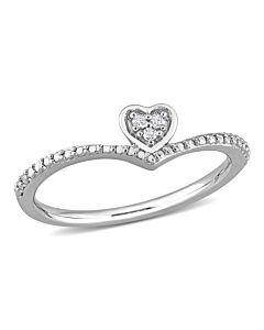 Amour Sterling Silver Diamond Accent Heart Promise Ring