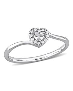 Amour Sterling Silver Diamond Accent Heart Promise Ring