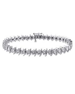 AMOUR 1/2 CT TW Diamond Tennis Bracelet In Sterling Silver
