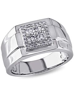 Amour White Square 1/2 CT Diamond Men's Ring