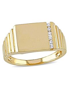 Amour Yellow Gold 1/10 CT Diamond Men's Ring