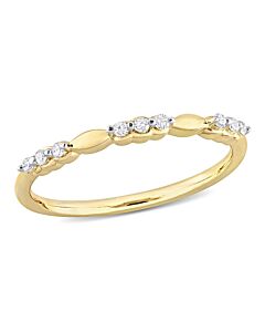 Amour Yellow Plated Sterling Silver 1/10 CT TW Diamond Promise Ring