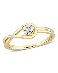 Amour Yellow Plated Sterling Silver Diamond Accent Infinity Promise Ring