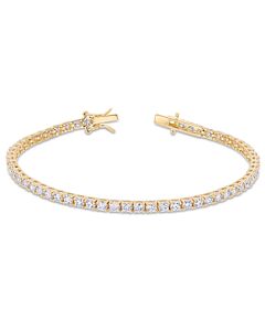 AMOUR 5 1/10 CT DEW Created Moissanite Tennis Bracelet In Yellow Plated Sterling Silver