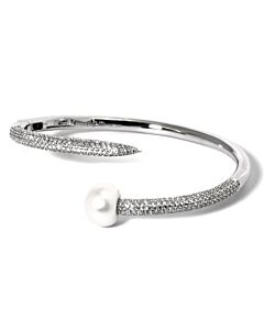APM Monaco Ladies Sterling Silver Pearl Open Cuff Bracelet, Brand Size M