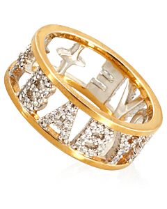 APM Monaco Ladies Sterling Silver Yellow Gold Baby Love Ring