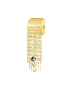APM Monaco Ladies Tassel Detail Gold-plated Crystal Ring