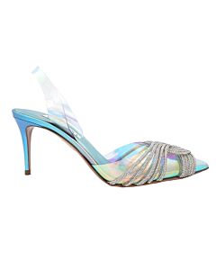 Aquazzura Ladies Sky Gatsby 75 Satin Slingback Sandals