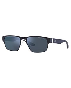 Armani Exchange 57 mm Matte Blue/White Sunglasses