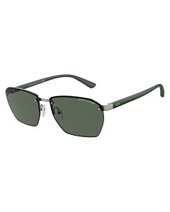 Armani Exchange 59 mm Matte Gunmetal/Matte Green Sunglasses