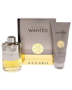 Azzaro Wanted by Azzaro for Men - 2 Pc Gift Set 3.4oz EDT Spray, 3.4oz Hair and Body Shampoo