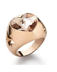 Baccarat 18K Gold Plated on Sterling Silver, Crystal Heart And Star Statement Ring 2812870