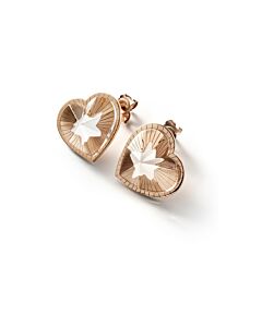Baccarat 18K Gold Plated on Sterling Silver, Pink Crystal Heart Earrings 2812895