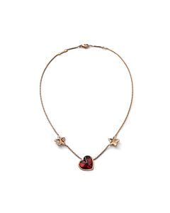 Baccarat 18K Gold Plated on Sterling Silver, Red Crystal Heart Princess Necklace 2813111