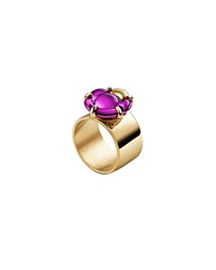 Baccarat Women's B Flower Vermeil Crystal Ring 2803708