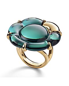 Baccarat Women's B Flower Vermeil Green Crystal Ring 2807623