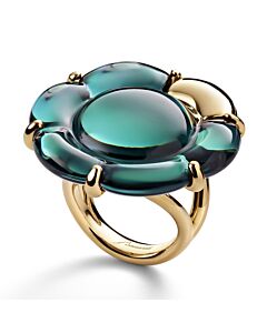 Baccarat Women's B Flower Vermeil Green Crystal Ring 2807624