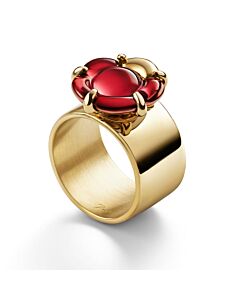 Baccarat Women's B Flower Vermeil Red Crystal Ring 2807667