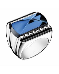 Baccarat Women's Louxor Sterling Silver Blue Crystal Ring 2808042