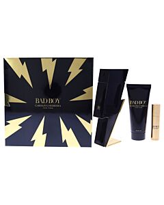 Bad Boy by Carolina Herrera for Men - 3 Pc Gift Set 3.4oz EDT Spray, 0.34oz EDT Spray, 3.4oz Shower Gel