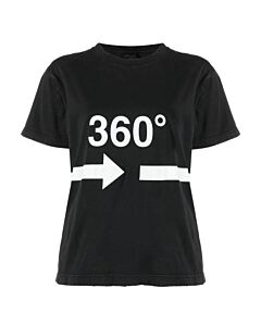 Balenciaga Black 360 Degree Arrow Print Cotton T-Shirt