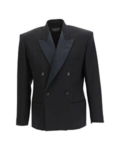 Balenciaga Black Cristobal Double-Breasted Blazer Jacket