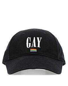 Balenciaga Black Gay Pride 2021 Embroidered Baseball Cap