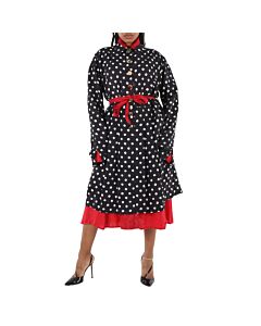 Balenciaga Black / White Reversible Belted Polka Dot Dress, Brand Size F34 (US Size 6)