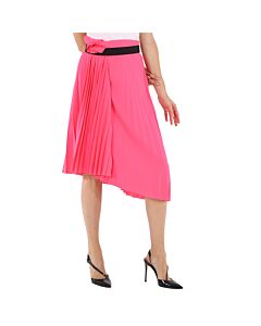 Balenciaga Ladies Asymmetric Belted Pleated Skirt
