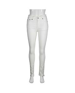 Balenciaga Ladies High-Rise Distressed Skinny Jeans In White