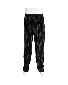 Balenciaga Men's Black Flared Velvet Pants