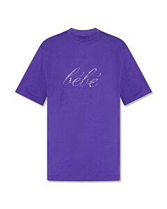 Balenciaga Ultraviolet Bebe Worn-Out Cotton T-Shirt