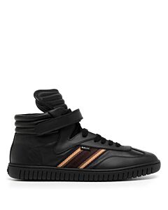 Bally Black Parrel-Midribbon Calf Plain High-Top Sneakers