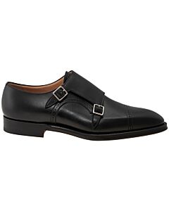 Bally Men's Black Scardino Leather Monk Shoe